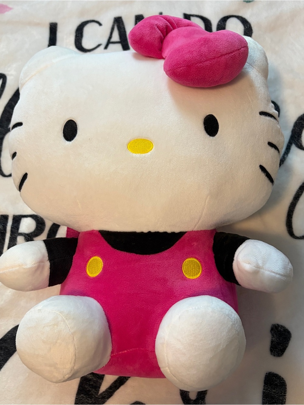 Hello Kitty Plush Backpack in White, Hot Pink & Yellow Accents